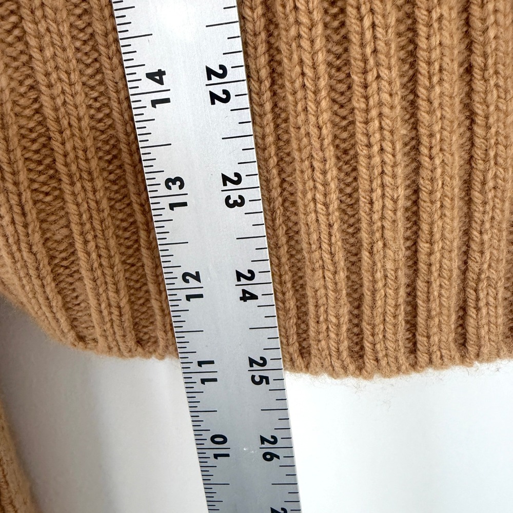 Vince XL Wool Cashmere Ribbed Button Cardigan Sweater Tan Camel - Picture 7 of 8